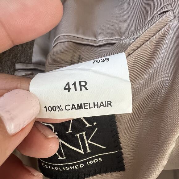 JOS A BANK Brown Sport Coat Blazer Size 41R Two Button Camel Hair - Picture 10 of 11